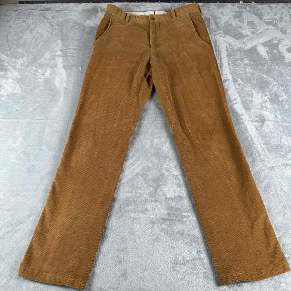 Ovadia & Sons Corduroy Pants Men 32 Brown‎ Cotton Hand Tailored Straight Leg